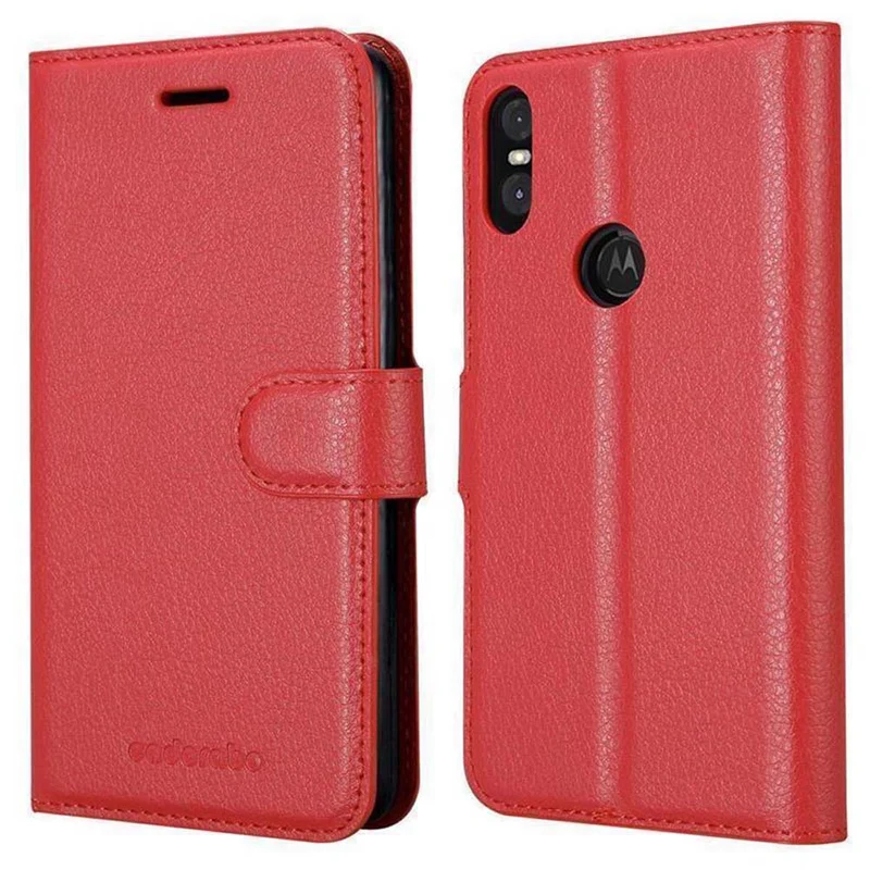 Cadorabo Hülle kompatibel mit Motorola ONE / P30 PLAY Schutzhülle mit Magnetverschluss, Standfunktion und Kartenfach