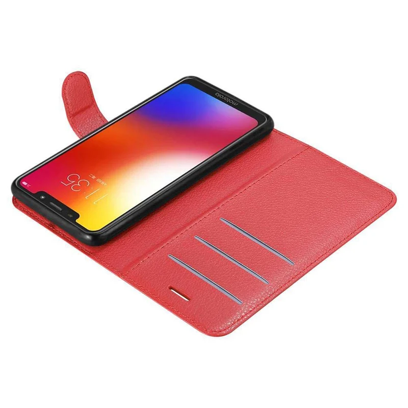 Cadorabo Hülle kompatibel mit Motorola ONE / P30 PLAY Schutzhülle mit Magnetverschluss, Standfunktion und Kartenfach