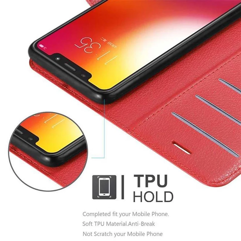 Cadorabo Hülle kompatibel mit Motorola ONE / P30 PLAY Schutzhülle mit Magnetverschluss, Standfunktion und Kartenfach