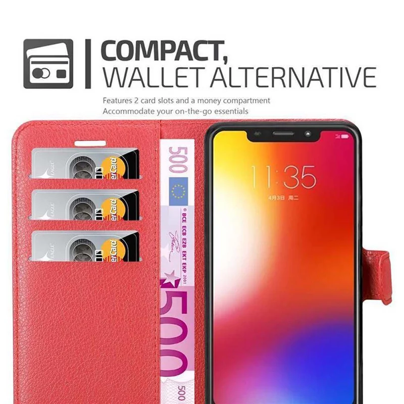 Cadorabo Hülle kompatibel mit Motorola ONE / P30 PLAY Schutzhülle mit Magnetverschluss, Standfunktion und Kartenfach