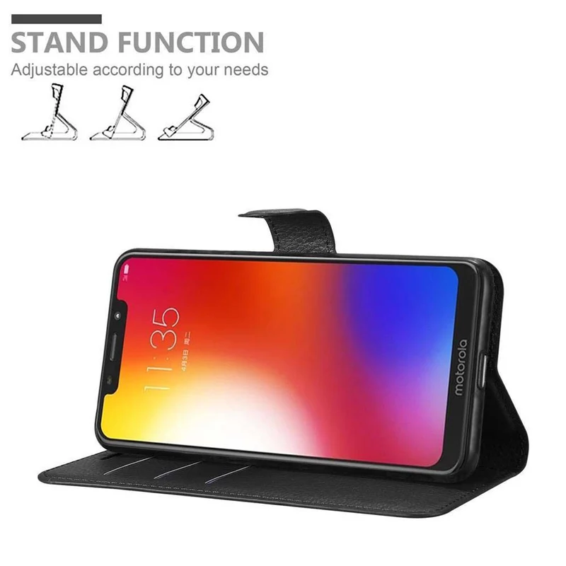Cadorabo Hülle kompatibel mit Motorola ONE / P30 PLAY Schutzhülle mit Magnetverschluss, Standfunktion und Kartenfach