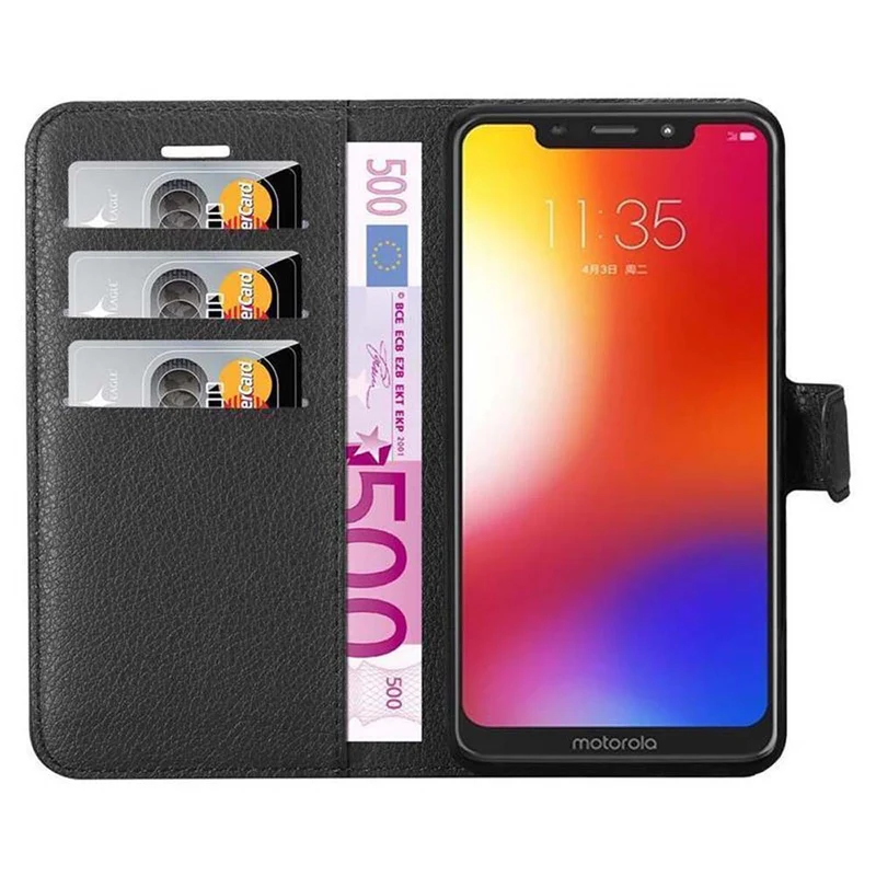 Cadorabo Hülle kompatibel mit Motorola ONE / P30 PLAY Schutzhülle mit Magnetverschluss, Standfunktion und Kartenfach