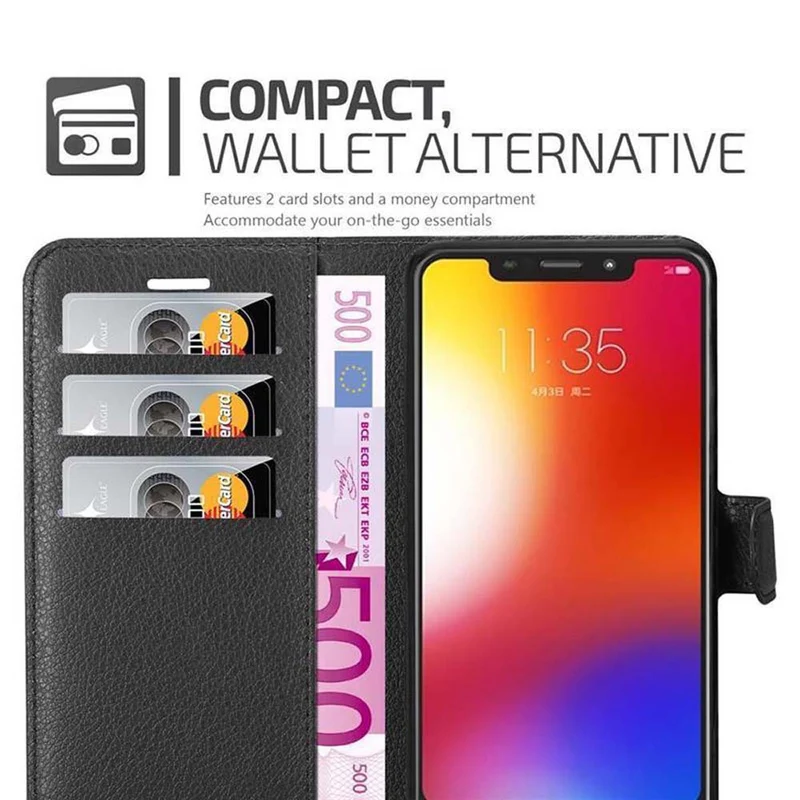 Cadorabo Hülle kompatibel mit Motorola ONE / P30 PLAY Schutzhülle mit Magnetverschluss, Standfunktion und Kartenfach