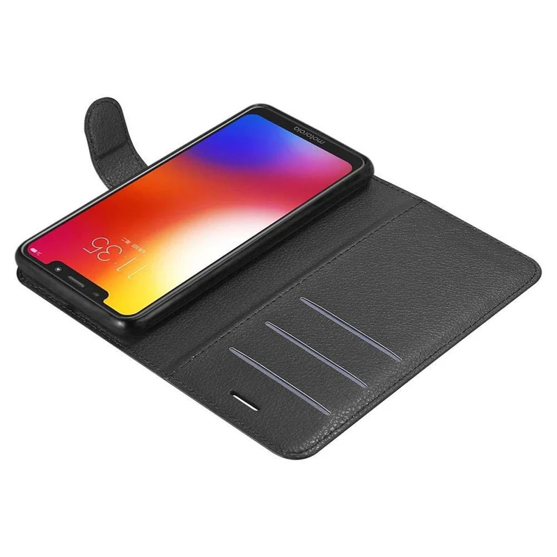 Cadorabo Hülle kompatibel mit Motorola ONE / P30 PLAY Schutzhülle mit Magnetverschluss, Standfunktion und Kartenfach