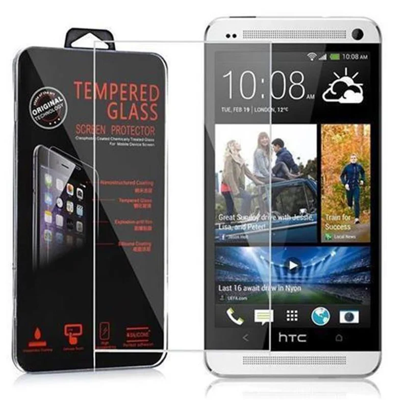 Cadorabo Panzer Folie kompatibel mit HTC ONE M7 - Schutzfolie Gehärtetes (Tempered) Display-Schutzglas in 9H Härte mit 3D Touch Kompatibilität