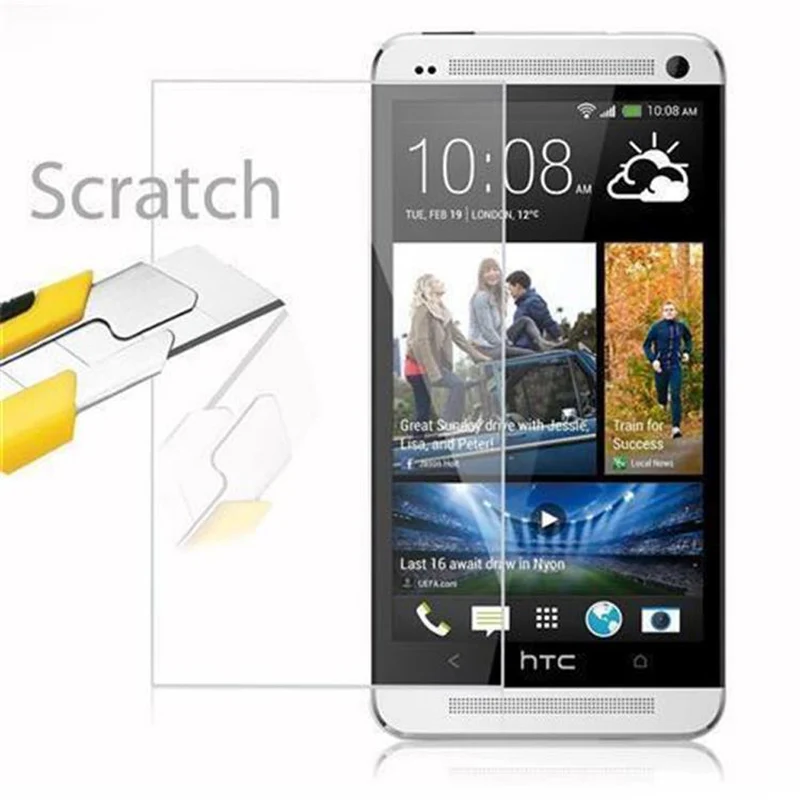 Cadorabo Panzer Folie kompatibel mit HTC ONE M7 - Schutzfolie Gehärtetes (Tempered) Display-Schutzglas in 9H Härte mit 3D Touch Kompatibilität