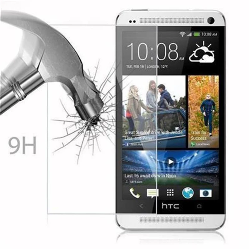 Cadorabo Panzer Folie kompatibel mit HTC ONE M7 - Schutzfolie Gehärtetes (Tempered) Display-Schutzglas in 9H Härte mit 3D Touch Kompatibilität