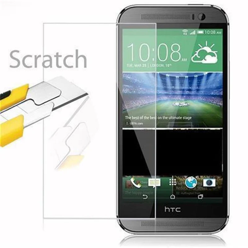 Cadorabo Panzer Folie kompatibel mit HTC ONE M8 - Schutzfolie Gehärtetes (Tempered) Display-Schutzglas in 9H Härte mit 3D Touch Kompatibilität