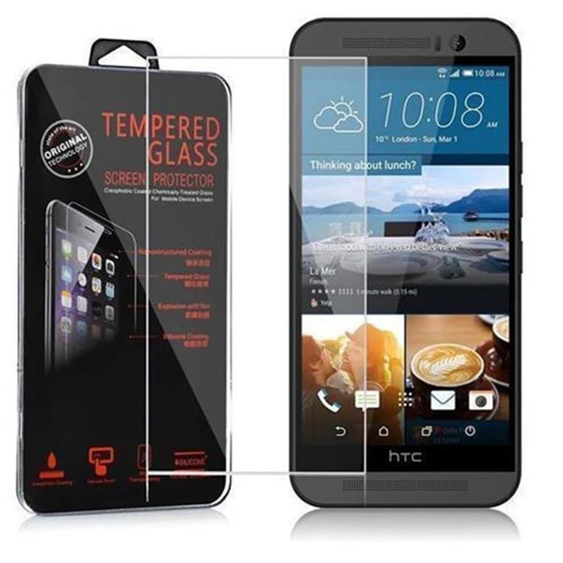 Cadorabo Panzer Folie kompatibel mit HTC ONE M9 - Schutzfolie Gehärtetes (Tempered) Display-Schutzglas in 9H Härte mit 3D Touch Kompatibilität