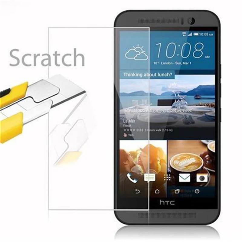 Cadorabo Panzer Folie kompatibel mit HTC ONE M9 - Schutzfolie Gehärtetes (Tempered) Display-Schutzglas in 9H Härte mit 3D Touch Kompatibilität