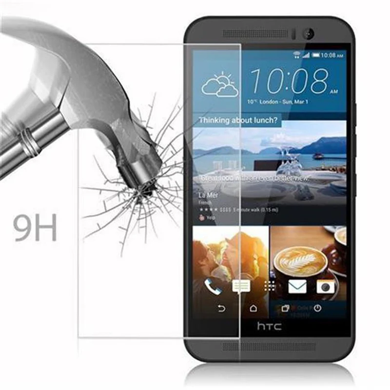 Cadorabo Panzer Folie kompatibel mit HTC ONE M9 - Schutzfolie Gehärtetes (Tempered) Display-Schutzglas in 9H Härte mit 3D Touch Kompatibilität