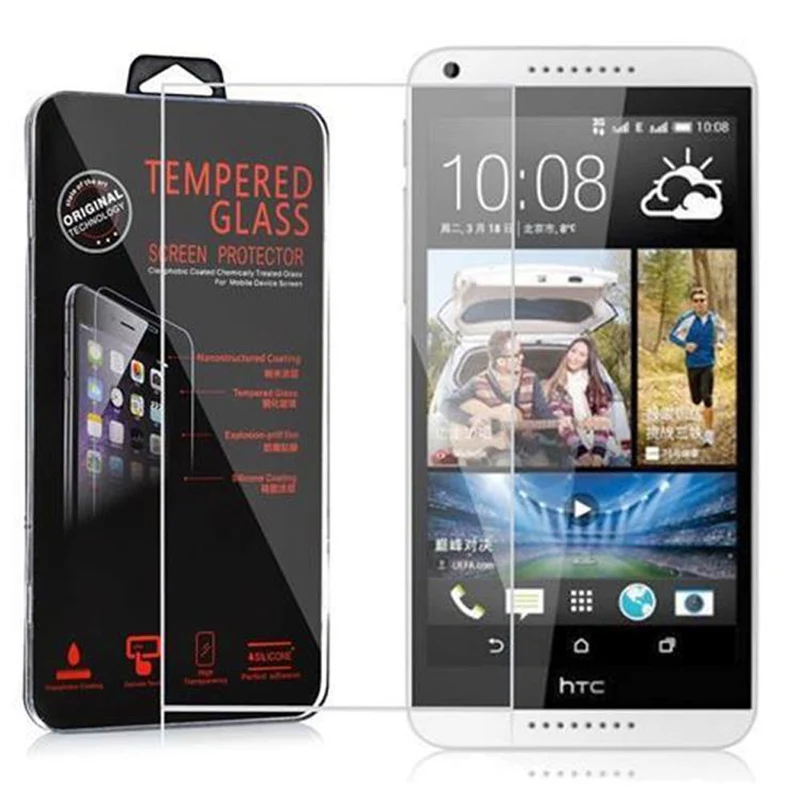 Cadorabo Panzer Folie kompatibel mit HTC Desire 816 - Schutzfolie Gehärtetes (Tempered) Display-Schutzglas in 9H Härte mit 3D Touch Kompatibilität