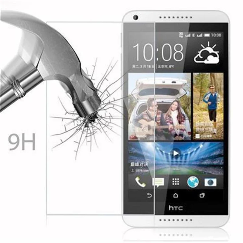 Cadorabo Panzer Folie kompatibel mit HTC Desire 816 - Schutzfolie Gehärtetes (Tempered) Display-Schutzglas in 9H Härte mit 3D Touch Kompatibilität