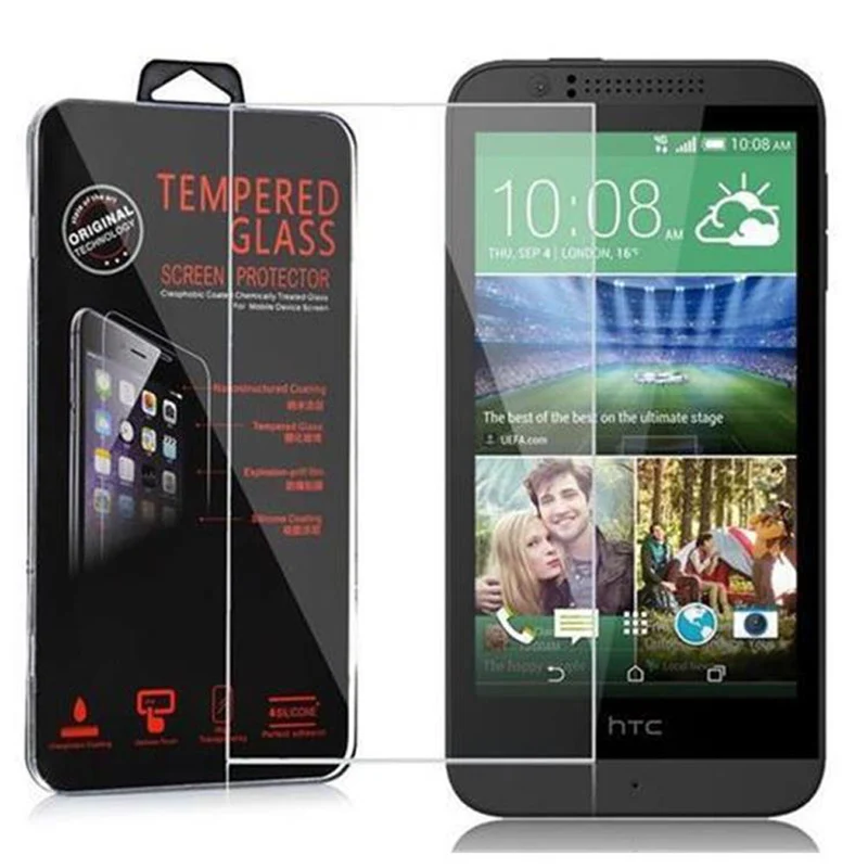 Cadorabo Panzer Folie kompatibel mit HTC Desire 510 - Schutzfolie Gehärtetes (Tempered) Display-Schutzglas in 9H Härte mit 3D Touch Kompatibilität