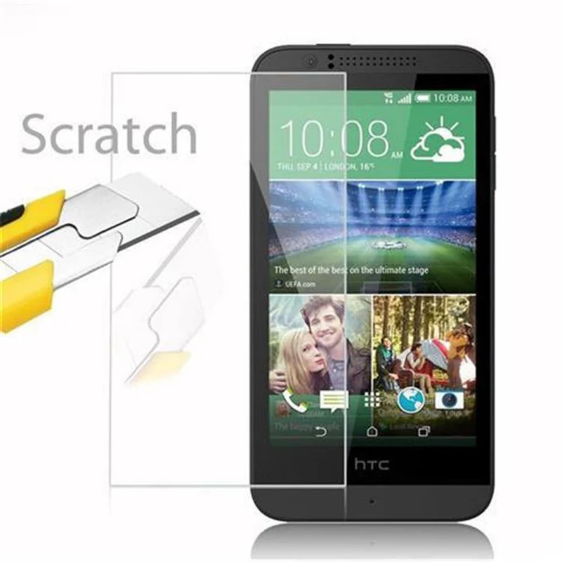 Cadorabo Panzer Folie kompatibel mit HTC Desire 510 - Schutzfolie Gehärtetes (Tempered) Display-Schutzglas in 9H Härte mit 3D Touch Kompatibilität
