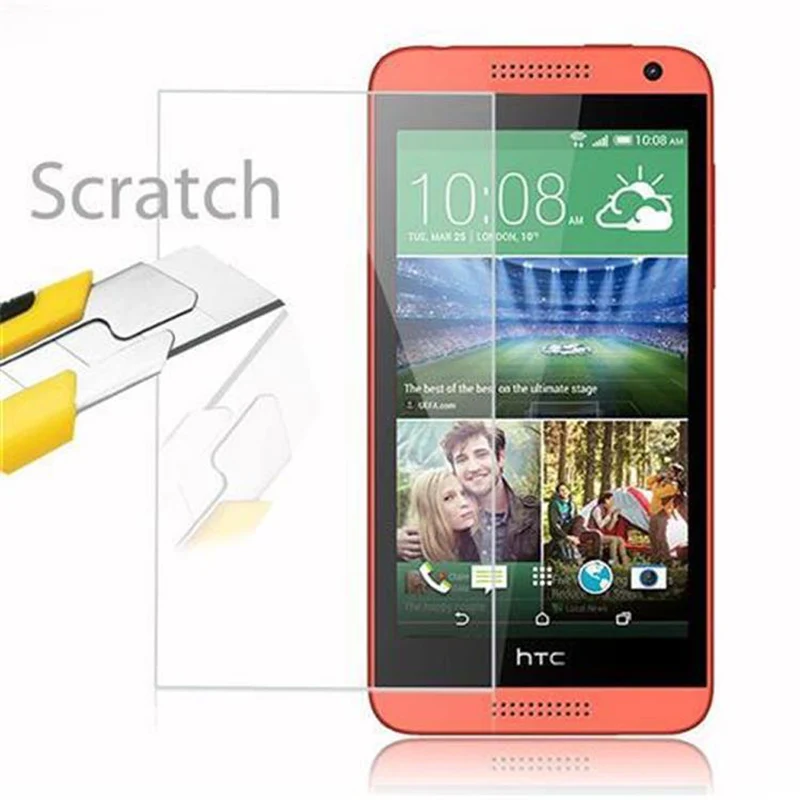 Cadorabo Panzer Folie kompatibel mit HTC Desire 610 - Schutzfolie Gehärtetes (Tempered) Display-Schutzglas in 9H Härte mit 3D Touch Kompatibilität