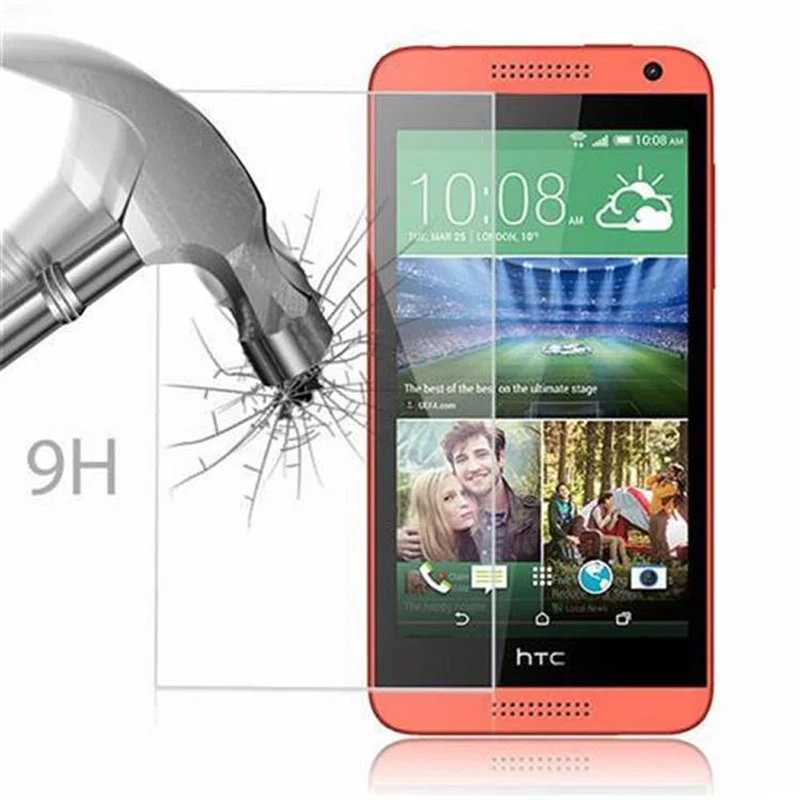 Cadorabo Panzer Folie kompatibel mit HTC Desire 610 - Schutzfolie Gehärtetes (Tempered) Display-Schutzglas in 9H Härte mit 3D Touch Kompatibilität