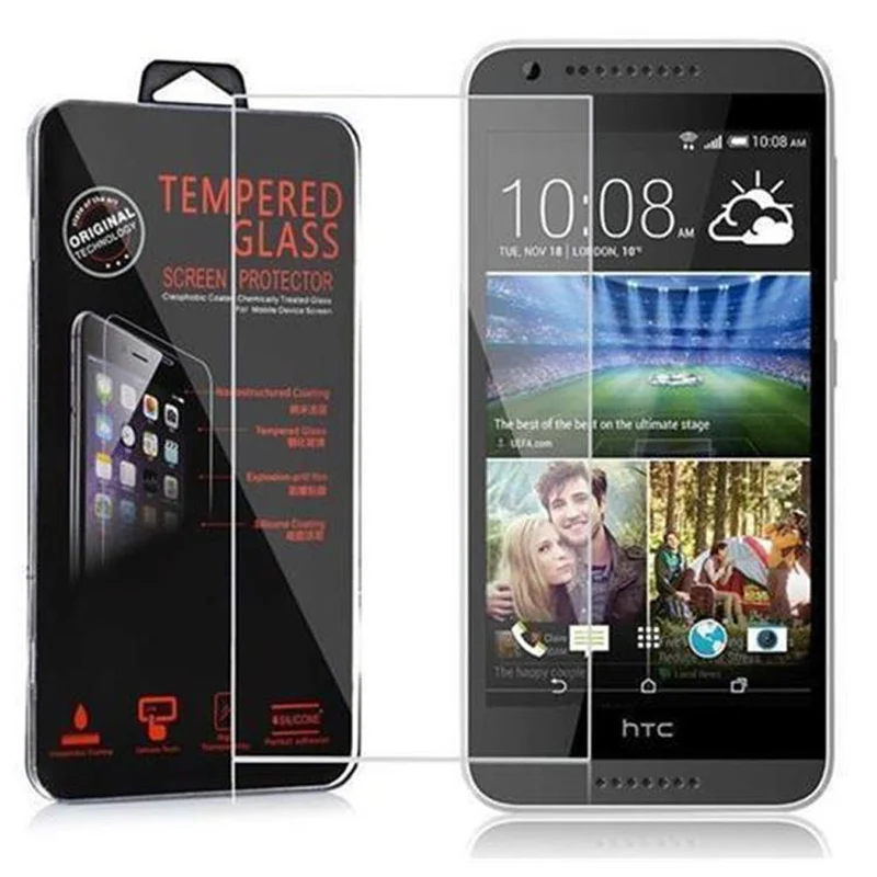 Cadorabo Panzer Folie kompatibel mit HTC Desire 620 - Schutzfolie Gehärtetes (Tempered) Display-Schutzglas in 9H Härte mit 3D Touch Kompatibilität