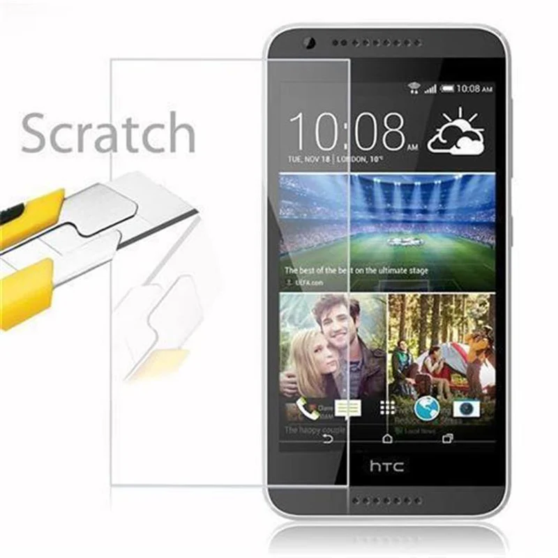 Cadorabo Panzer Folie kompatibel mit HTC Desire 620 - Schutzfolie Gehärtetes (Tempered) Display-Schutzglas in 9H Härte mit 3D Touch Kompatibilität