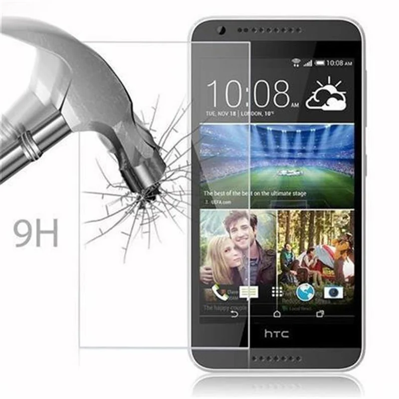 Cadorabo Panzer Folie kompatibel mit HTC Desire 620 - Schutzfolie Gehärtetes (Tempered) Display-Schutzglas in 9H Härte mit 3D Touch Kompatibilität
