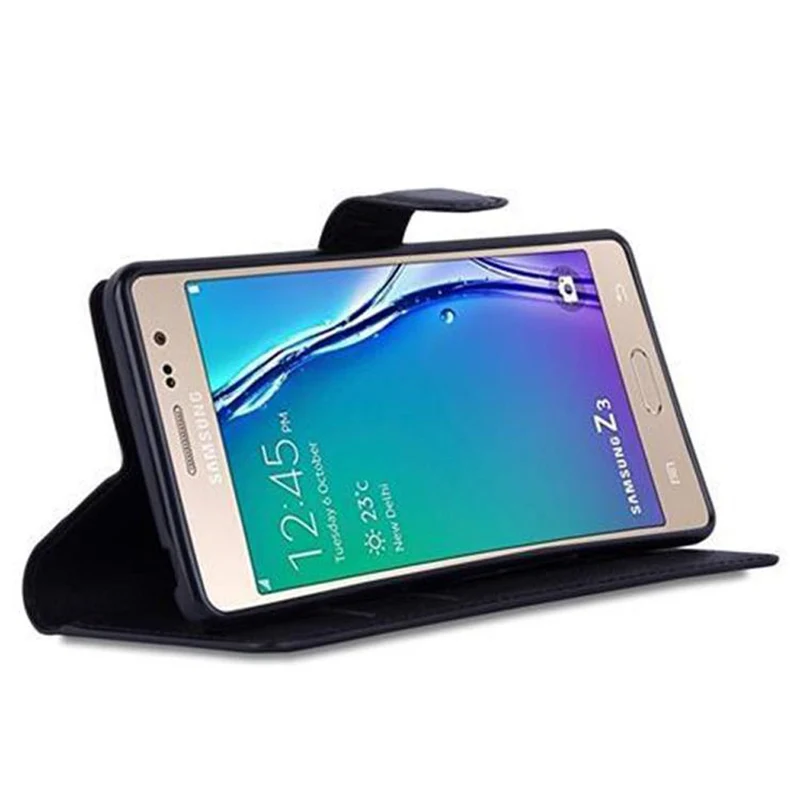 Cadorabo Hülle kompatibel mit Samsung Galaxy Z3 Schutzhülle mit Magnetverschluss, Standfunktion und Kartenfach