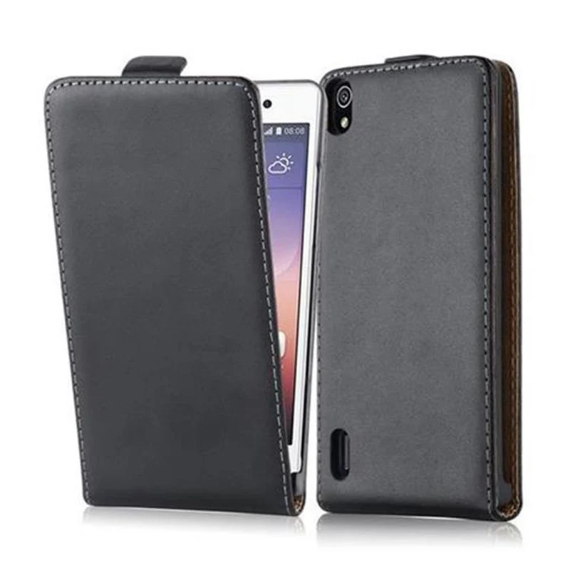 Cadorabo Hülle kompatibel mit Huawei ASCEND P7 Schutzhülle im Flip Design aus glattem Kunstleder