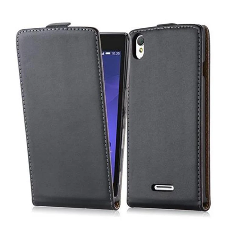 Cadorabo Hülle kompatibel mit Sony Xperia T3 Schutzhülle im Flip Design aus glattem Kunstleder