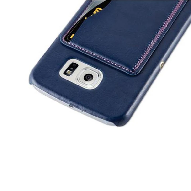 Cadorabo Hülle kompatibel mit Samsung Galaxy S6 Hard Case Schutzhülle mit Kunstlederüberzug, Standfunktion und Kartenfach