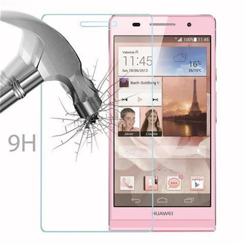 Cadorabo Panzer Folie kompatibel mit Huawei ASCEND P6 - Schutzfolie Gehärtetes (Tempered) Display-Schutzglas in 9H Härte mit 3D Touch Kompatibilität