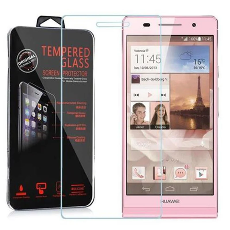 Cadorabo Panzer Folie kompatibel mit Huawei ASCEND P6 - Schutzfolie Gehärtetes (Tempered) Display-Schutzglas in 9H Härte mit 3D Touch Kompatibilität