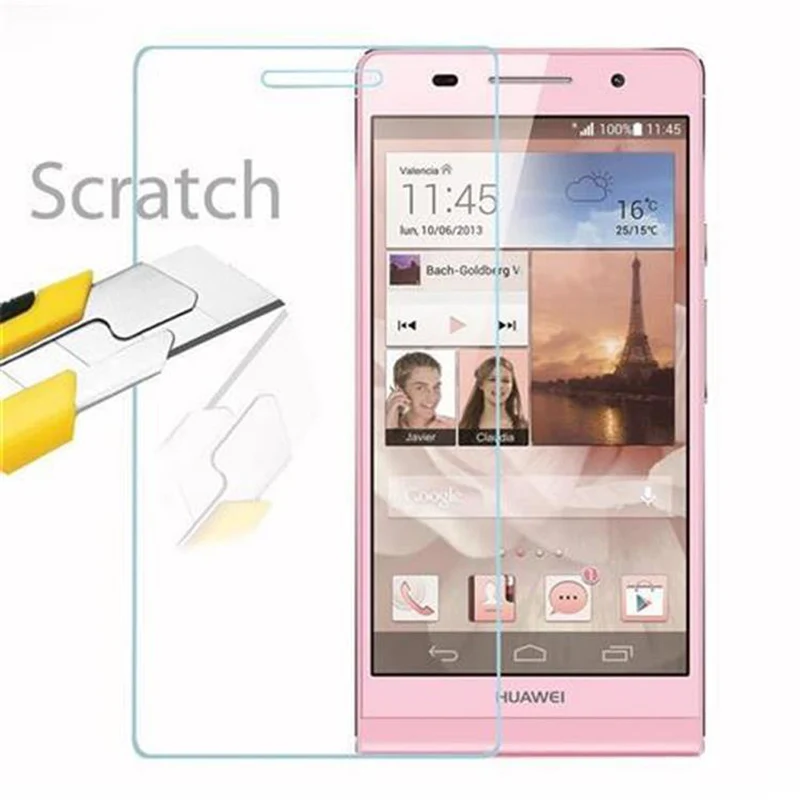 Cadorabo Panzer Folie kompatibel mit Huawei ASCEND P6 - Schutzfolie Gehärtetes (Tempered) Display-Schutzglas in 9H Härte mit 3D Touch Kompatibilität
