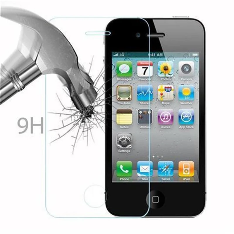 Cadorabo Panzer Folie kompatibel mit Apple iPhone 4 / 4S - Schutzfolie Gehärtetes (Tempered) Display-Schutzglas in 9H Härte mit 3D Touch Kompatibilität