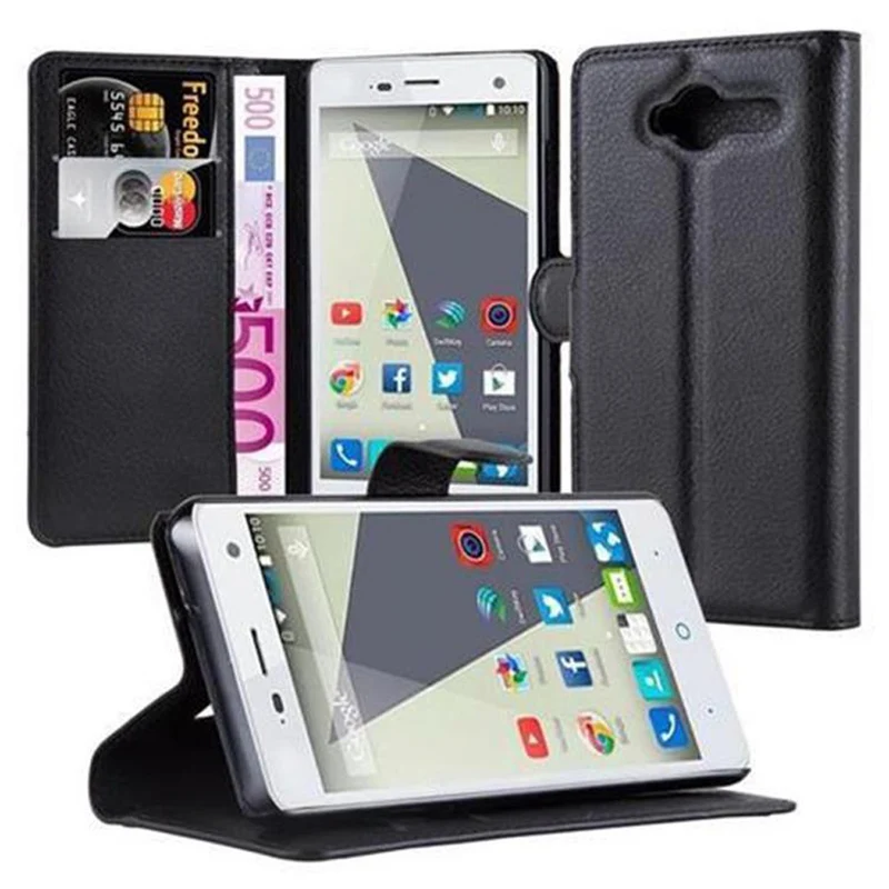 Cadorabo Hülle kompatibel mit ZTE Blade L3 Schutzhülle mit Magnetverschluss, Standfunktion und Kartenfach