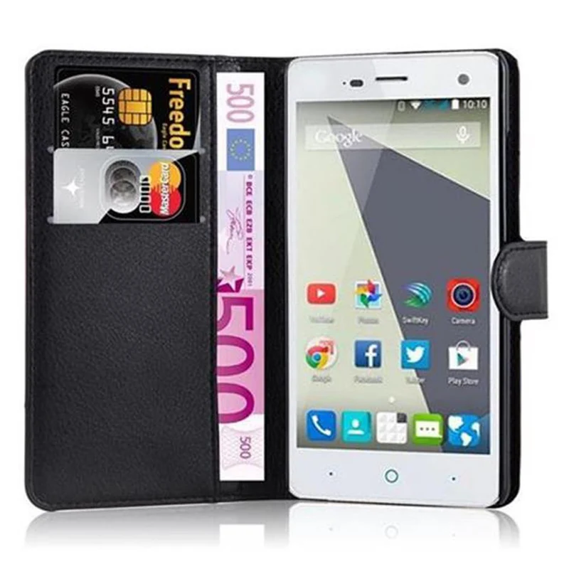 Cadorabo Hülle kompatibel mit ZTE Blade L3 Schutzhülle mit Magnetverschluss, Standfunktion und Kartenfach