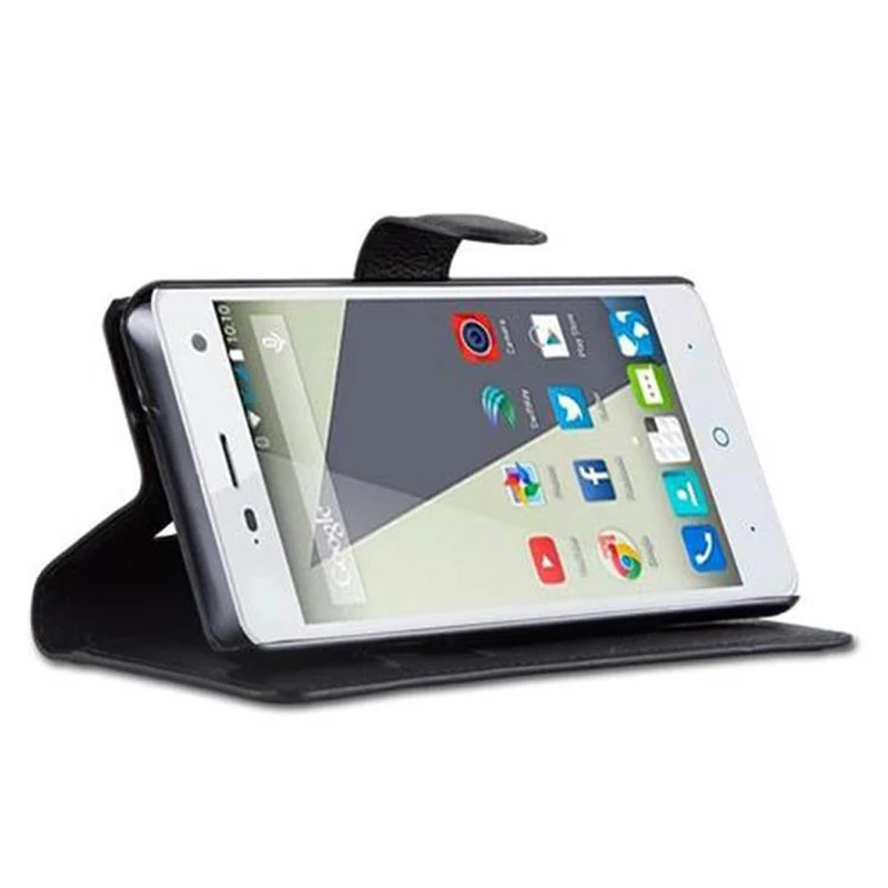 Cadorabo Hülle kompatibel mit ZTE Blade L3 Schutzhülle mit Magnetverschluss, Standfunktion und Kartenfach