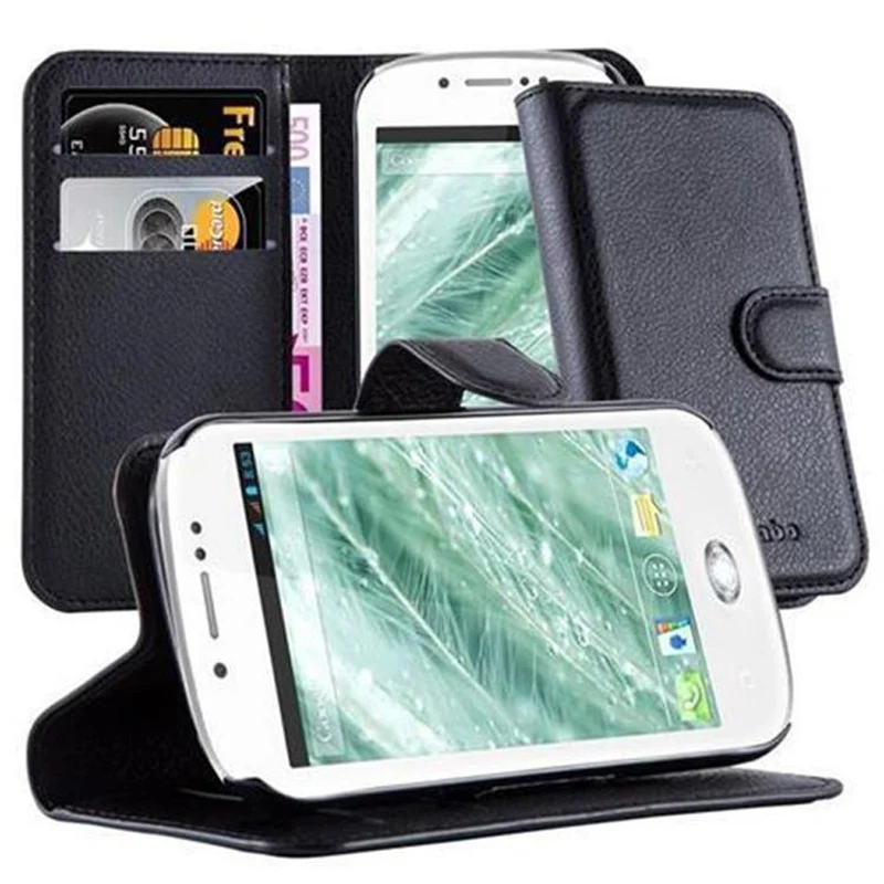Cadorabo Hülle kompatibel mit WIKO SUBLIM Schutzhülle mit Magnetverschluss, Standfunktion und Kartenfach