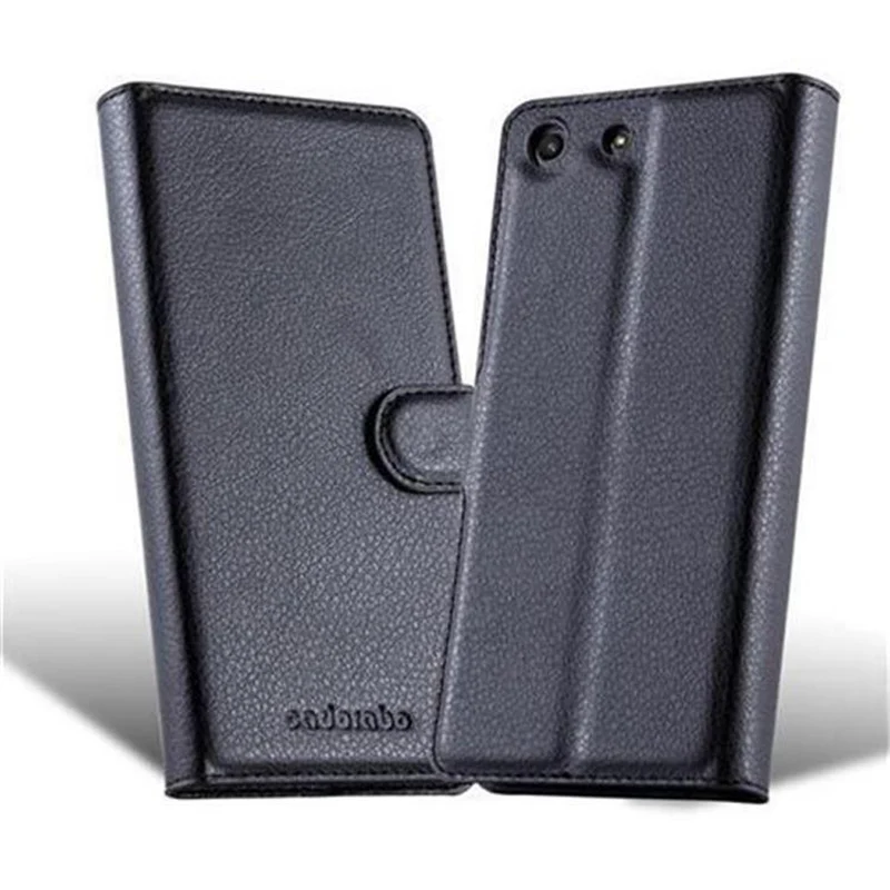 Cadorabo Hülle kompatibel mit Sony Xperia M5 Schutzhülle mit Magnetverschluss, Standfunktion und Kartenfach