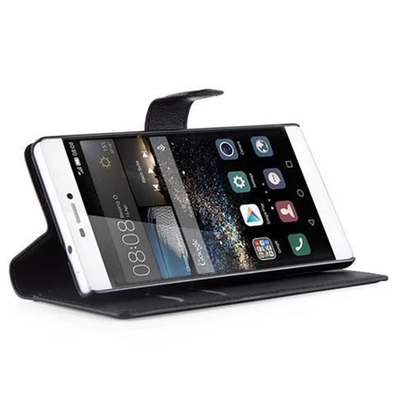 Cadorabo Hülle kompatibel mit Huawei P8 Schutzhülle mit Magnetverschluss, Standfunktion und Kartenfach
