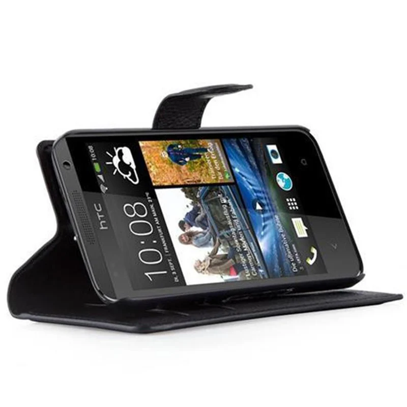 Cadorabo Hülle kompatibel mit HTC Desire 300 Schutzhülle mit Magnetverschluss, Standfunktion und Kartenfach