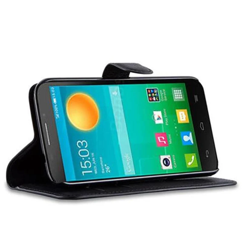 Cadorabo Hülle kompatibel mit Alcatel OneTouch POP S7 Schutzhülle mit Magnetverschluss, Standfunktion und Kartenfach