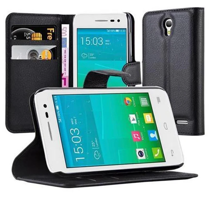 Cadorabo Hülle kompatibel mit Alcatel OneTouch POP S3 Schutzhülle mit Magnetverschluss, Standfunktion und Kartenfach