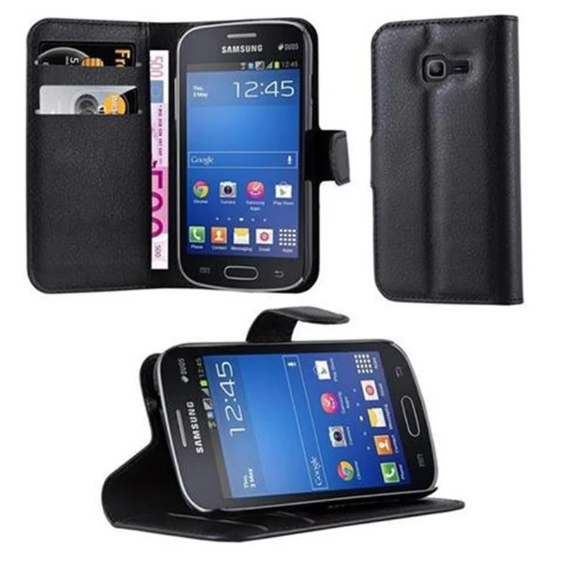 Cadorabo Hülle kompatibel mit Samsung Galaxy STAR PRO Schutzhülle mit Magnetverschluss, Standfunktion und Kartenfach