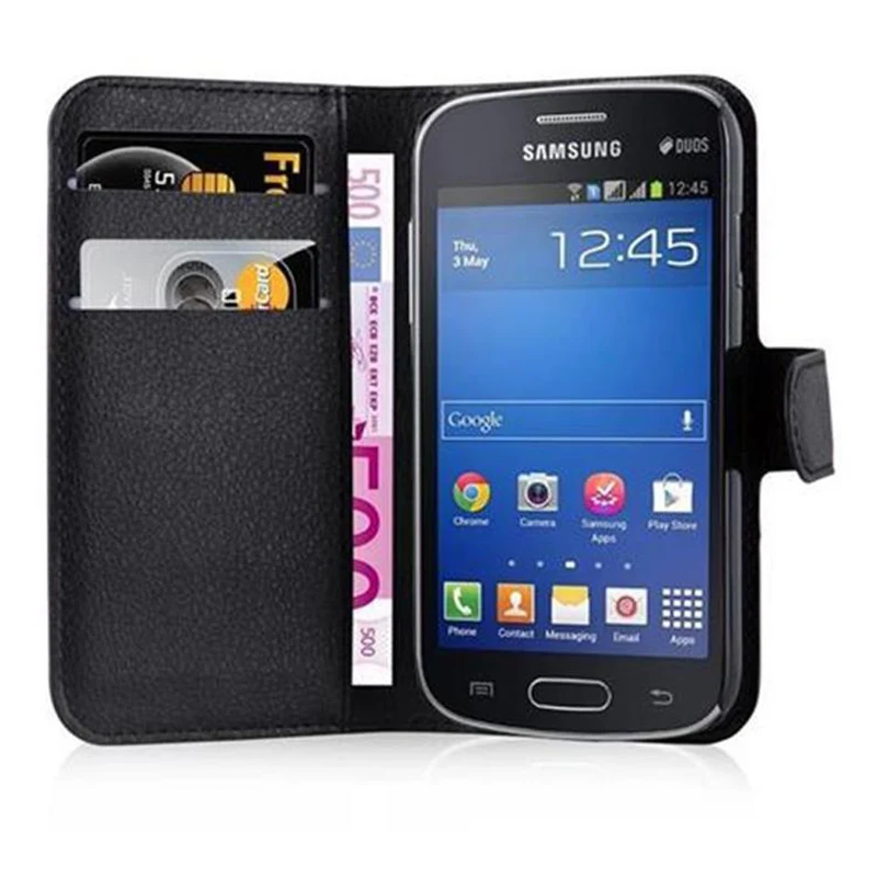 Cadorabo Hülle kompatibel mit Samsung Galaxy STAR PRO Schutzhülle mit Magnetverschluss, Standfunktion und Kartenfach
