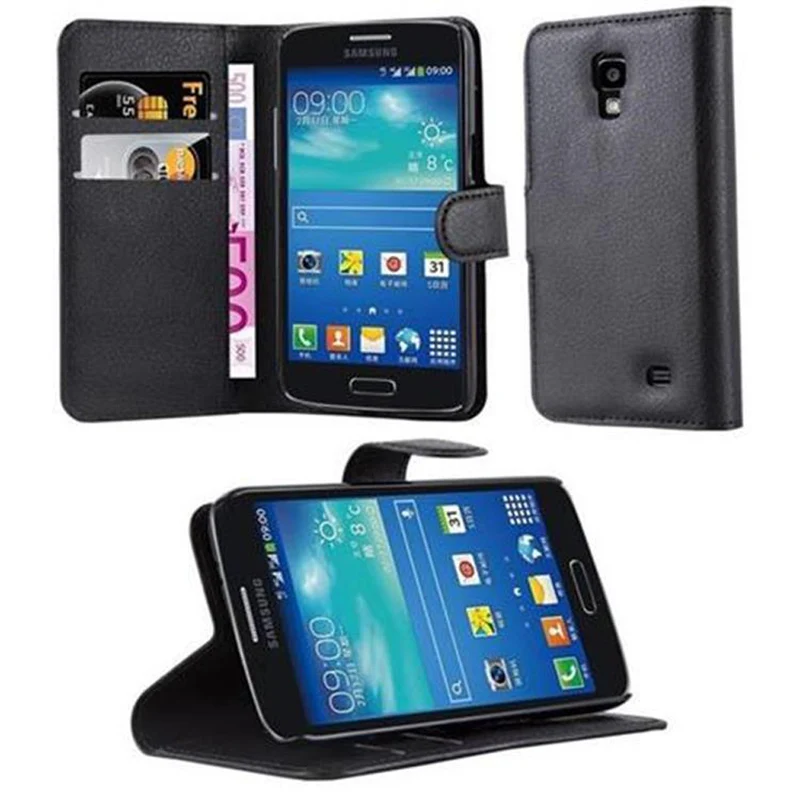 Cadorabo Hülle kompatibel mit Samsung Galaxy CORE 4G Schutzhülle mit Magnetverschluss, Standfunktion und Kartenfach