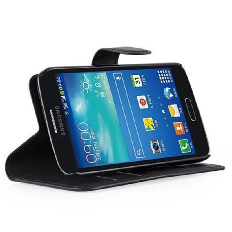Cadorabo Hülle kompatibel mit Samsung Galaxy CORE 4G Schutzhülle mit Magnetverschluss, Standfunktion und Kartenfach
