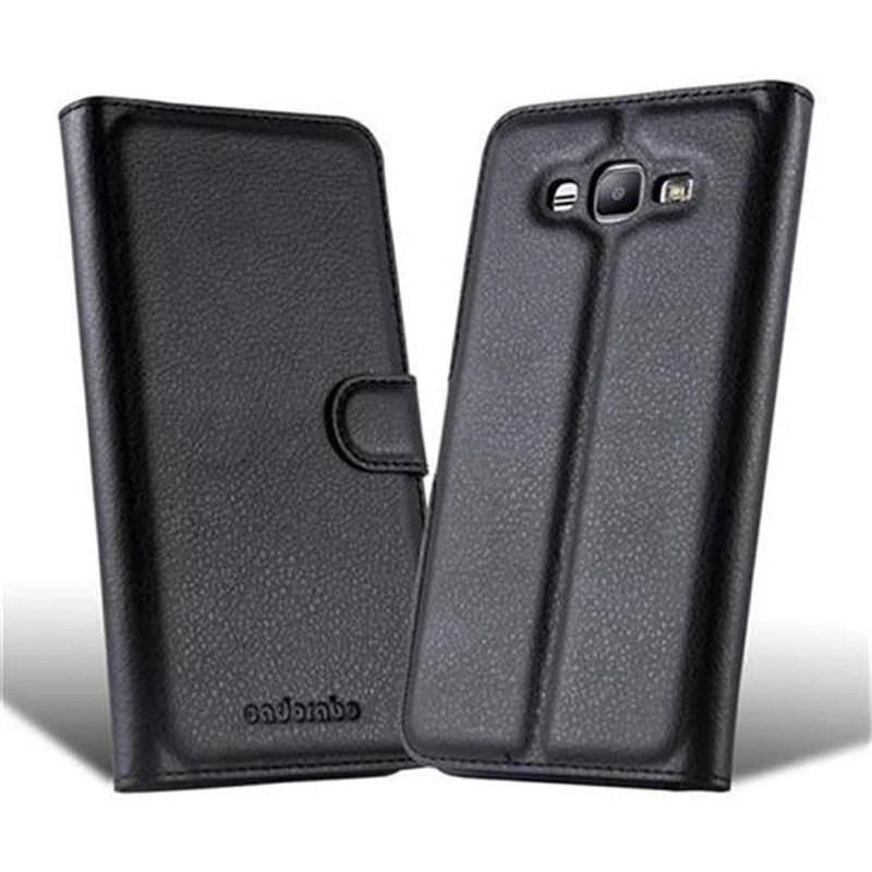 Cadorabo Hülle kompatibel mit Samsung Galaxy J7 2015 Schutzhülle mit Magnetverschluss, Standfunktion und Kartenfach
