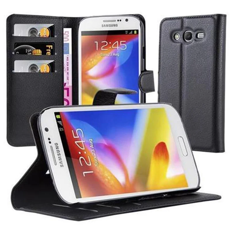 Cadorabo Hülle kompatibel mit Samsung Galaxy GRAND Schutzhülle mit Magnetverschluss, Standfunktion und Kartenfach