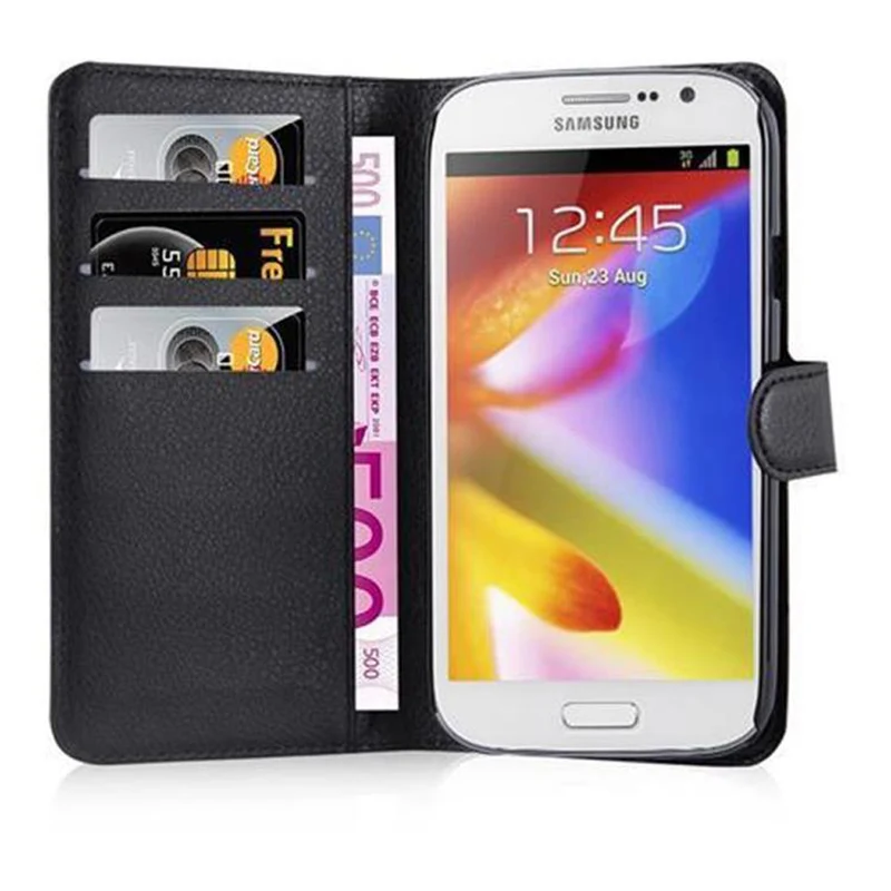 Cadorabo Hülle kompatibel mit Samsung Galaxy GRAND Schutzhülle mit Magnetverschluss, Standfunktion und Kartenfach