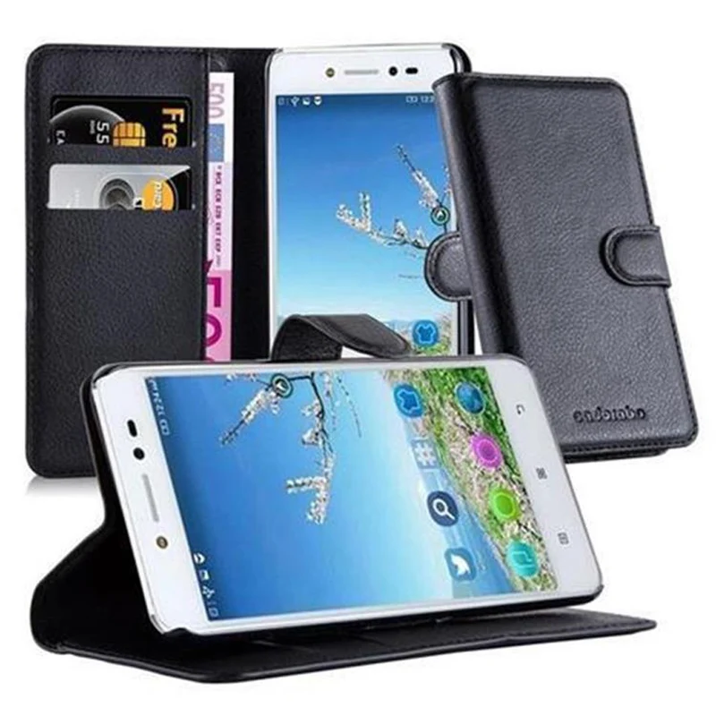 Cadorabo Hülle kompatibel mit Lenovo S90 Schutzhülle mit Magnetverschluss, Standfunktion und Kartenfach