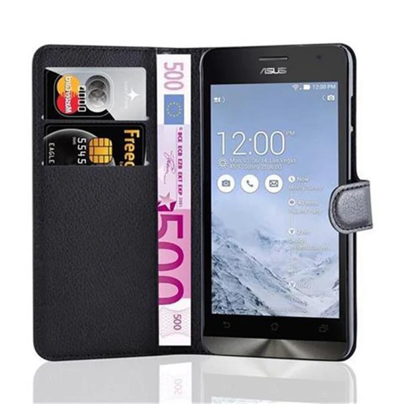 Cadorabo Hülle kompatibel mit Asus ZenFone 5 2014 Schutzhülle mit Magnetverschluss, Standfunktion und Kartenfach